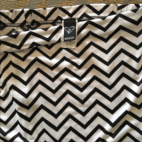 Windsor Black & White Chevron Maxi Skirt Sz S - Picture 4 of 4